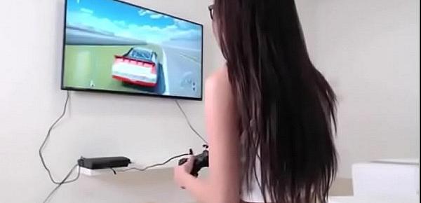  girl masturbates with ps3 game controller